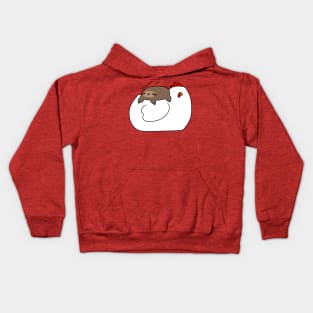 White Hen and Little Sloth Kids Hoodie